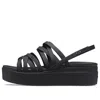 Crocs Brooklyn Strappy Low Wedges Women Black 7