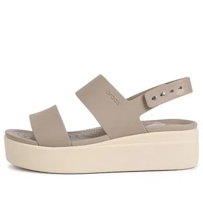 Crocs (wmns)  Brooklyn Thick Sole Sandals Gray In Neutral