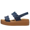 Crocs (wmns)  Brooklyn Woven Wedge Sandals 'blue Brown' In Blue
