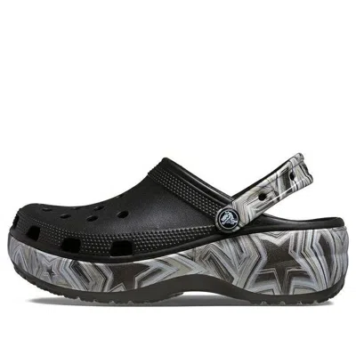 Crocs Women's Classic Platform Hi-lo Disco Clog In Black/multi