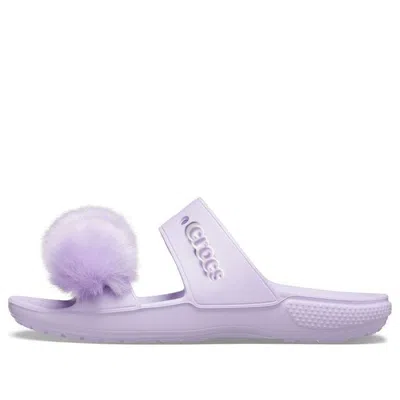 Crocs Classic  Fur Sure Sandal In Lavender