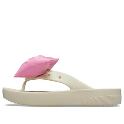 Crocs (wmns)  Classic Platform Bow Flip-flops 'beige Pink'