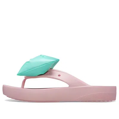 Crocs (wmns)  Classic Platform Bow Flip Flops 'pink Teal'