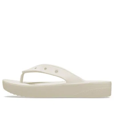 CROCS (WMNS) CROCS CLASSIC PLATFORM FLIP (BEIGE)