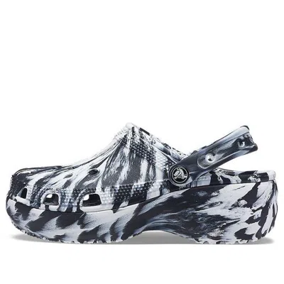 Crocs Classic Platform Marbled Clog In Black