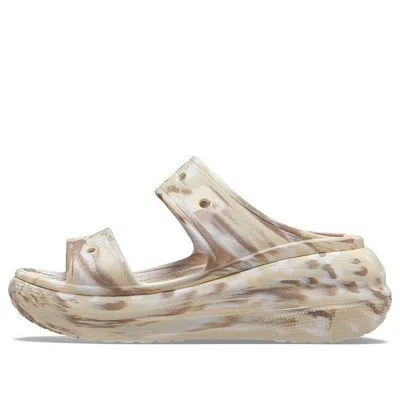 Crocs Crush Marbled Sandal In Bone/multi