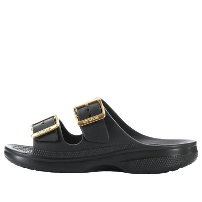 Crocs (wmns)  Metallic Buckle Saturday Sandal 'black' In Animal Print