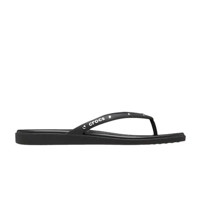Pre-owned Crocs Wmns Miami Studded Flip 'black' | Women's Size 11