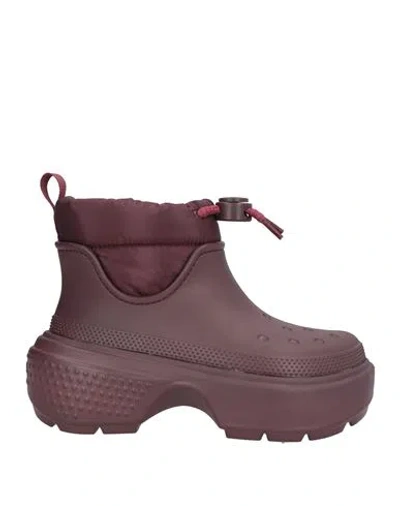 Crocs Flat Ankle Boots  Woman Color Cherry