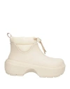 Crocs Woman Ankle Boots Off White Size 9 Eva (ethylene - Vinyl - Acetate), Polyester In Off White