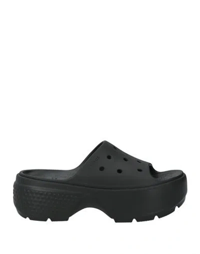 CROCS CROCS WOMAN SANDALS BLACK SIZE 10 RUBBER