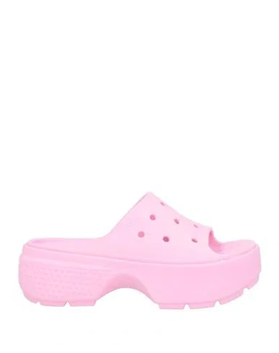 Crocs Woman Sandals Pink Size 8 Rubber