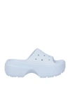 Crocs Woman Sandals Sky Blue Size 10 Rubber In Blue