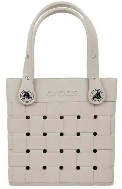 Crocs Women's Beige Small Woven Sbody Tote Bag In Sand