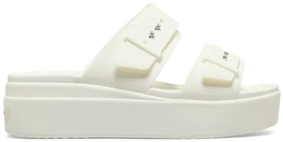 Crocs Brooklyn Buckle Low Wedge In White