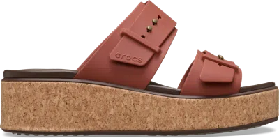 Crocs | Women | Brooklyn Cork Buckle | Sandals | Rust | 8 In Brown