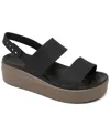 Crocs Women's Brooklyn Low Wedge Sandals From Finish Line In Black