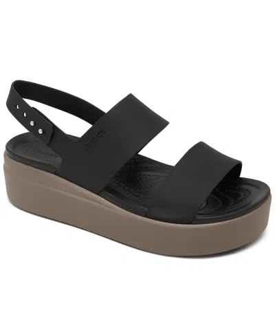 CROCS WOMEN'S BROOKLYN LOW WEDGE SANDALS FROM FINISH LINE