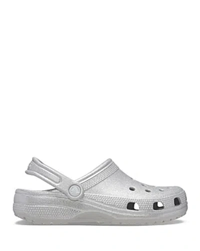 Crocs Classic Glitter Clog In Silver Glitter