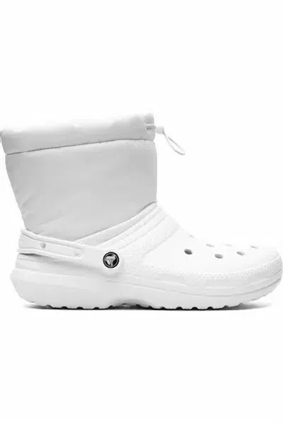 CROCS WOMEN'S CLASSIC LINED NEO PUFF CLOGS IN WHITE