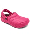 Crocs Women's Classic Lined Overpuff Clogs From Finish Line In Dragon Fruit