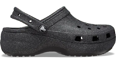 Crocs Baya Platform Glitter Clog In Black