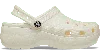Crocs Classic Platform Glitter Sandals In Chalk