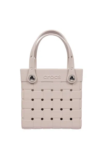 Crocs Women's Cream Small Woven Crossbody Tote Bag