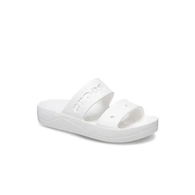Crocs Women's  Baya 208188-100 Sandals White Round Toe Platform Gbo1625