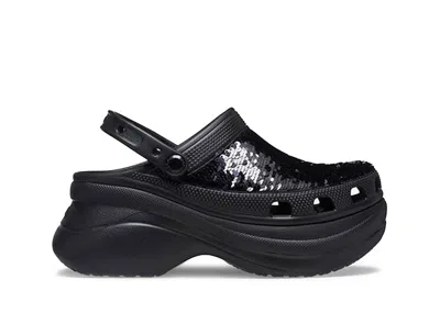 Pre-owned Crocs Women's  Classic Bae Clog Sequin Sneakers In Black