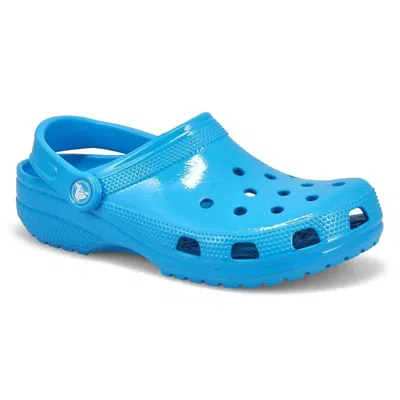 Crocs Classic Iridescent Glitter Clog In Blue