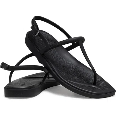 Crocs Women's  Miami 209793-001 Sandals Black Square Toe Thong Flip Flop Gbo1567