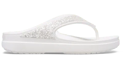 Crocs Women's  Sloane Glitter Wedge Flip In White