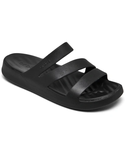 Crocs Women's Getaway Casual Strappy Sandals From Finish Line In Black