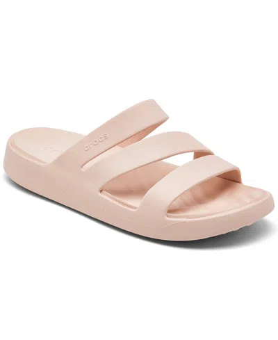 Crocs Getaway Strappy Slide Sandal In Neutral
