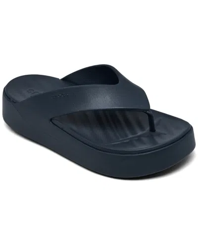 Crocs Women's Getaway Platform Casual Flip-flop Sandals From Finish Line In Navy
