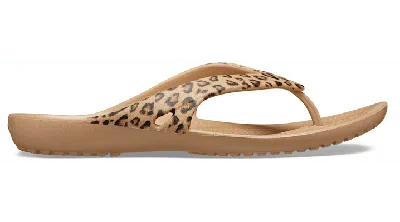 Crocs Women's Kadee Ii Leopard Flip In Leopard/gold