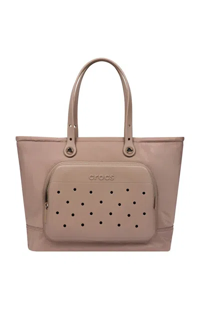 Crocs Women's Latte Large Pocket Tote Bag In Brown