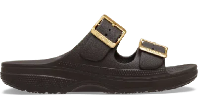 Crocs Women's Metallic Buckle Saturday Sandal In Brown