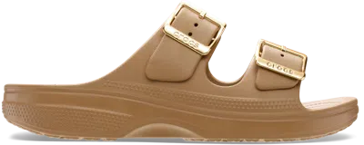Crocs Women's Metallic Buckle Saturday Sandal; Sepia, W11 In Brown