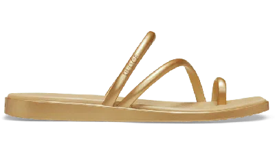 Crocs Women's Miami Metallic Toe Loop Sandal In Gold