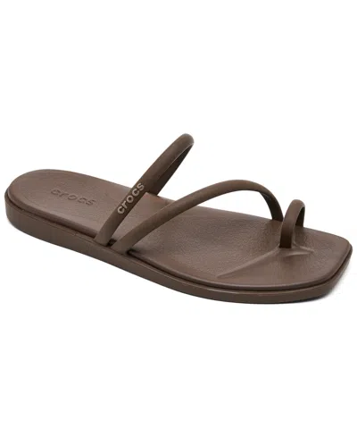 Crocs Women's Miami Toe Loop Sandals From Finish Line In Brown