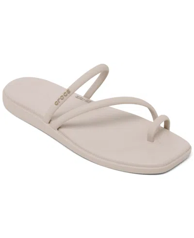 Crocs Women's Miami Toe Loop Sandals From Finish Line In Neutral