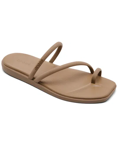 Crocs Women's Miami Toe Loop Sandals From Finish Line In Milk Chocolate
