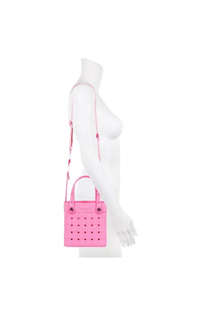 Crocs Women's Pink Small Woven Crossbody Tote Bag