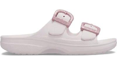 Crocs Women's Saturday Enamel Buckle Sandal In Pink