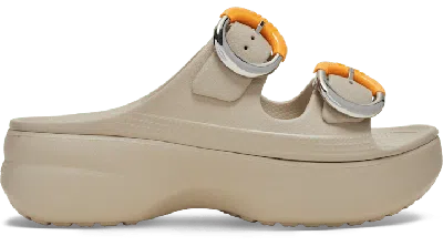 Crocs Women's Saturday Platform Dipped Buckle Sandal In Neutral