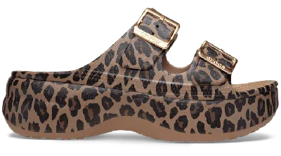 Crocs Women's Saturday Platform Leopard Sandal In Animal Print