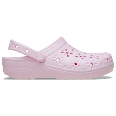 Crocs Classic Floral Cut-out Clogs In Pink