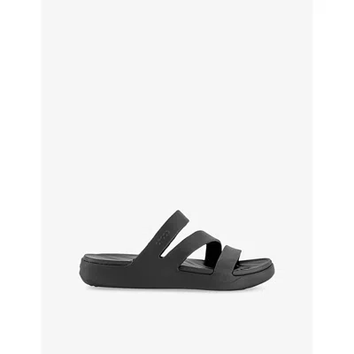Crocs Womens Getaway Strappy Rubber Sandals Black Eur 38/5 Uk
